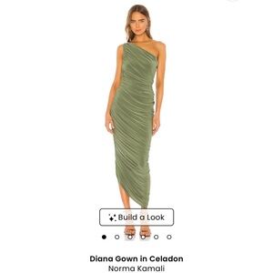 NWT (sans price on it) Norma Kamali Diana Gown in Celadon (XS)